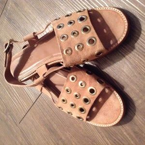 Tan flat j Crew sandals