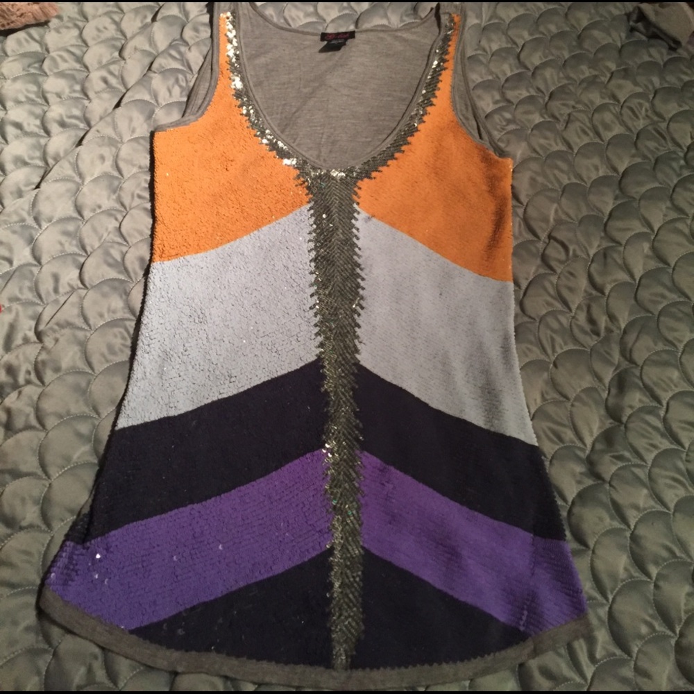 Colorful Long sequin tank size- see description