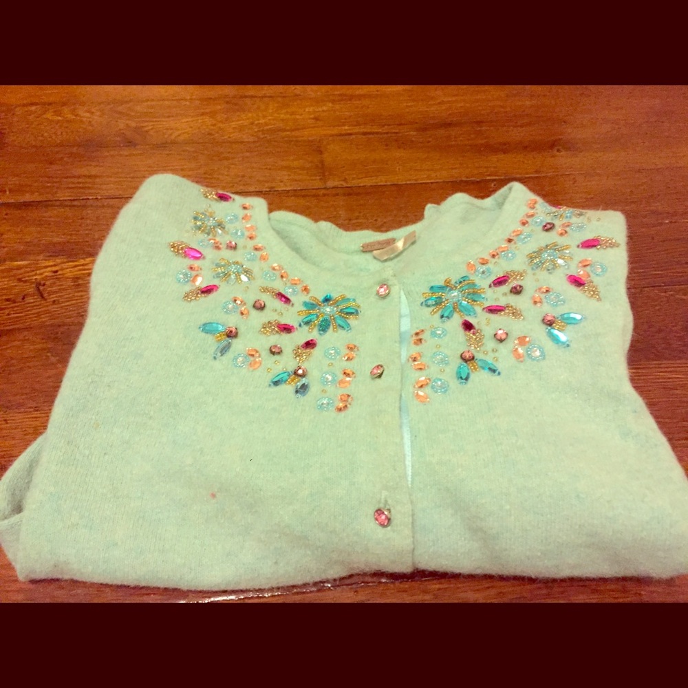 Free People beaded angora sweater L