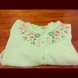 Free People beaded angora sweater L