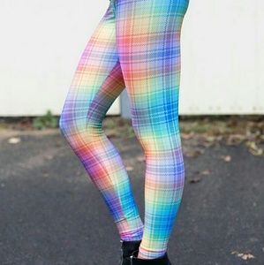 BlackMilk Tartan Rainbow Leggings