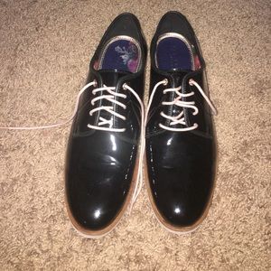 Ted Baker Black Shiny Oxfords