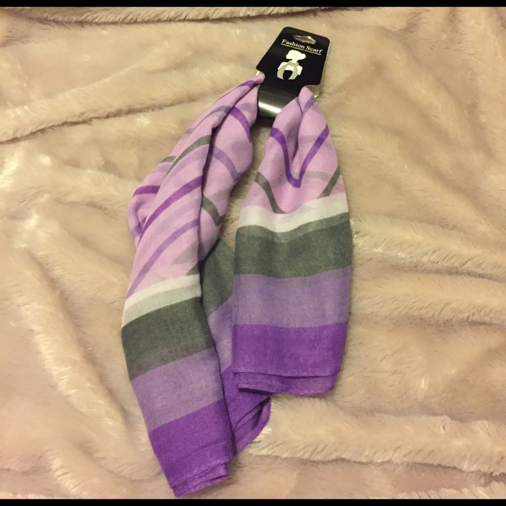Purple Striped Fashion Scarf