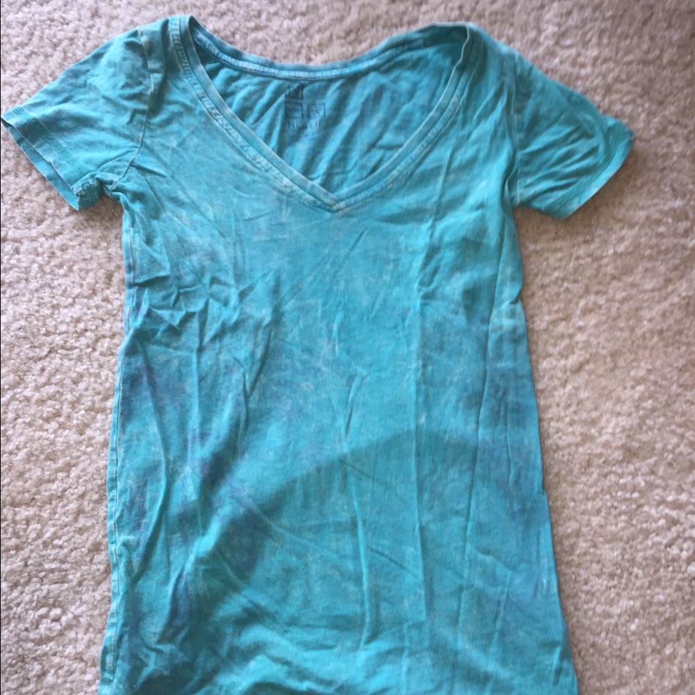 PacSun Nollie Blue Green Marble VCut Fitted Tee XS