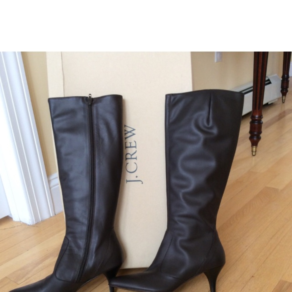 J Crew leather boots. Never been worn.