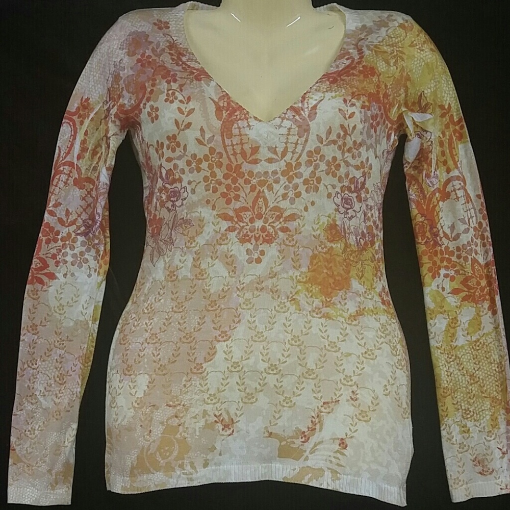 Silky thin v neck sweater