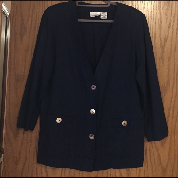 Worthington Jackets & Blazers - Worthington jacket size Medium navy linen/rayon