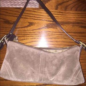 Suede brown coach bag