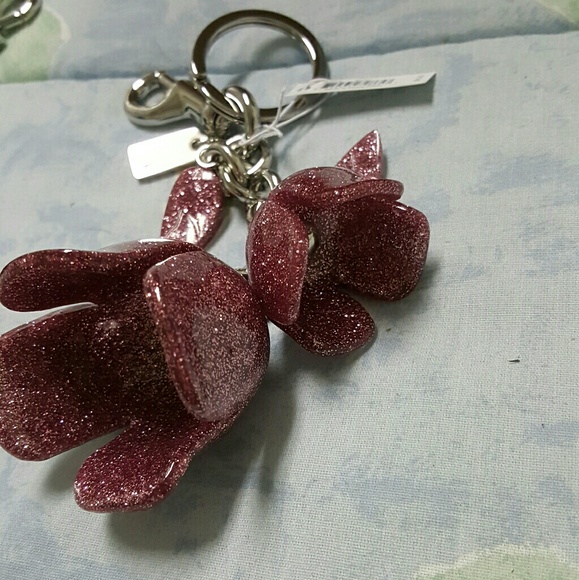 NWT Coach flower bag charm in strawberry - Picture 2 of 3