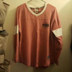 victorias secret pink long sleeve sweater white