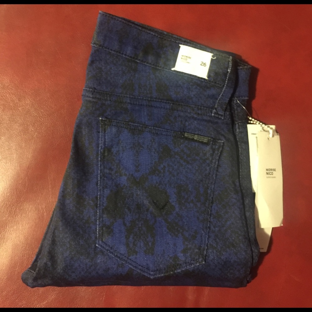 Hudson Super Skinny Nico Midrise Blue Snake Jeans