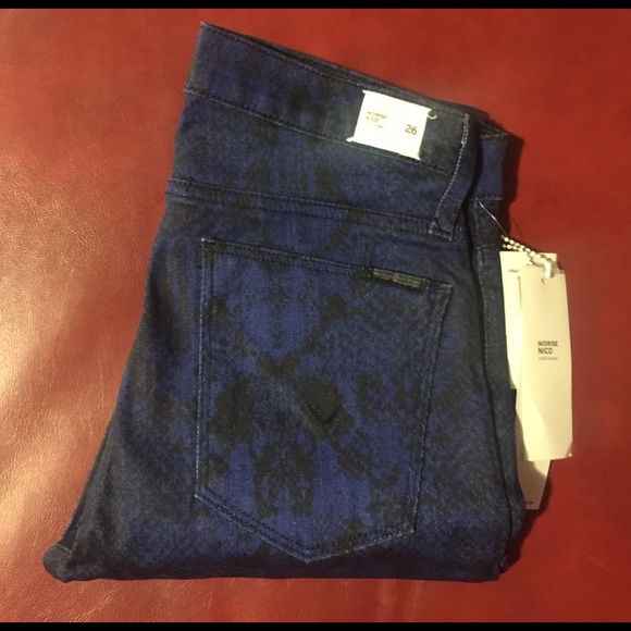 Hudson Jeans Denim - Hudson Super Skinny Nico Midrise Blue Snake Jeans