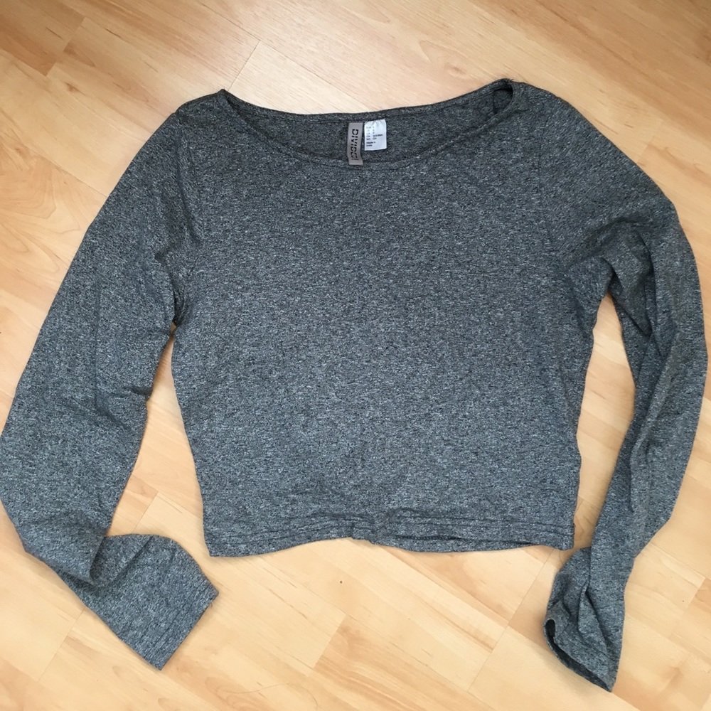 H&M Grey Crop Long Sleeve