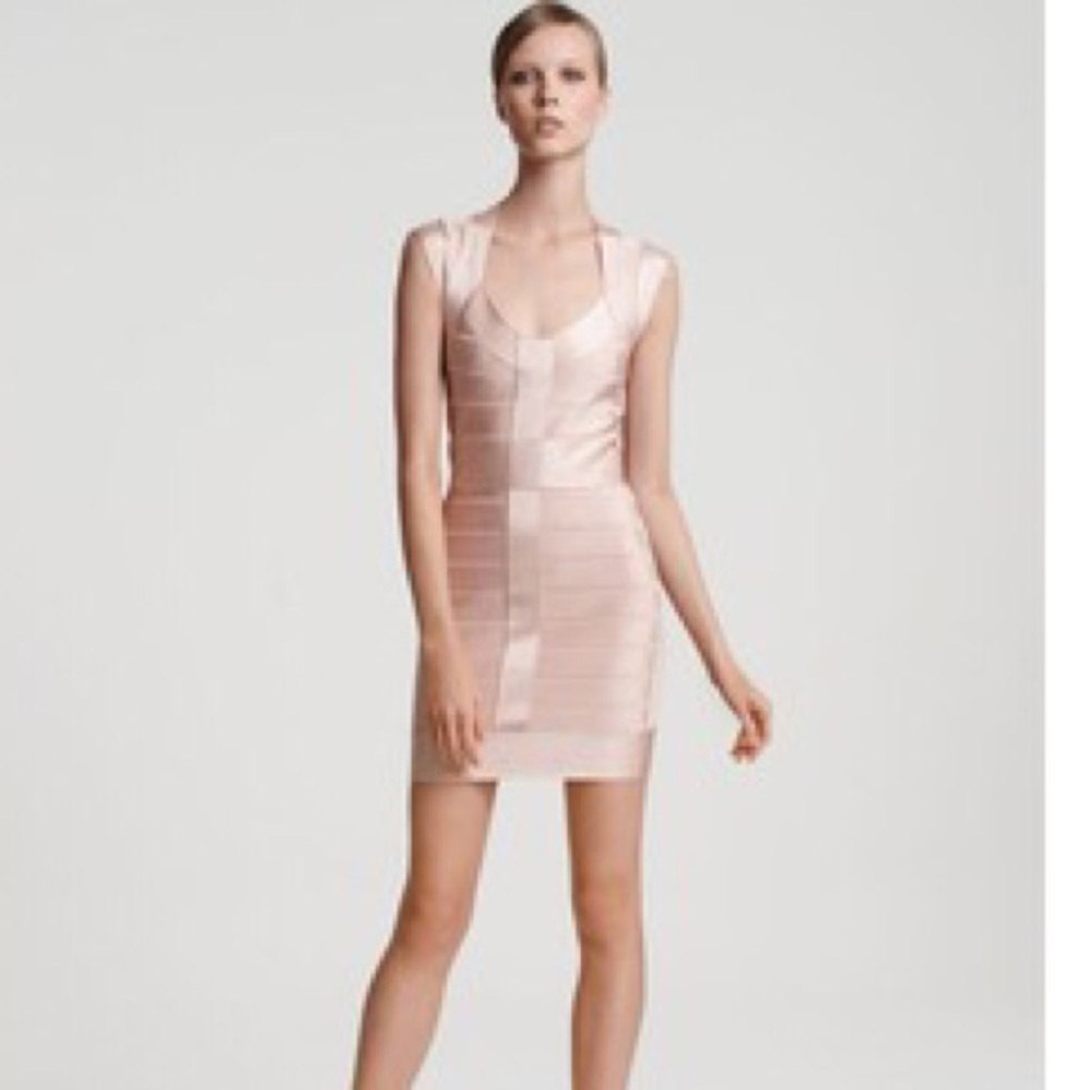 French Connection Gold Bandage Dress