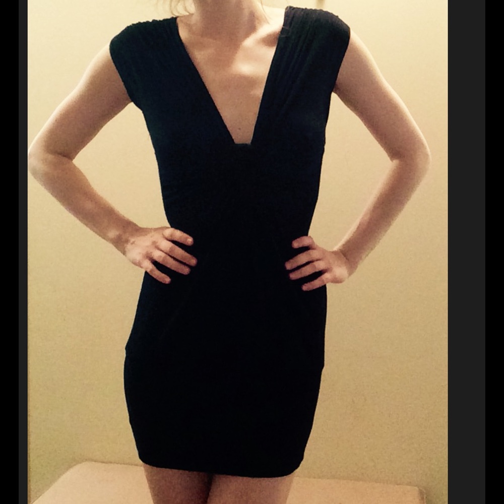 Aritzia Little Black Stretchy Mini Dress Fitted