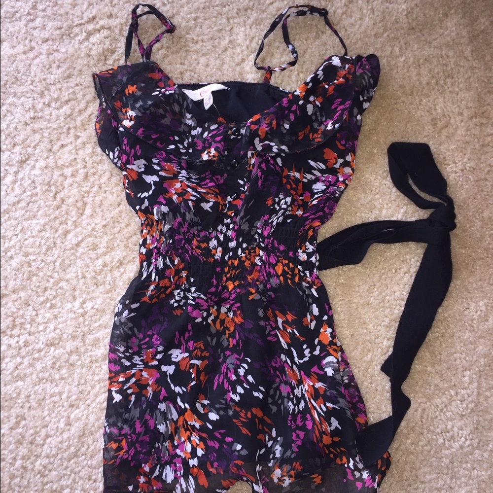 Candie's Spaghetti Strap Tight Top w Waist Tie XS