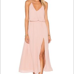REVOLVE mid length nude dress