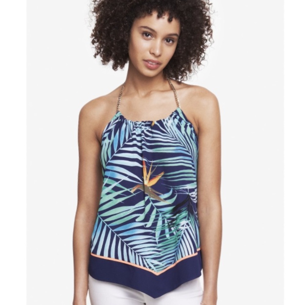 Express Chain Halter Tropical Top