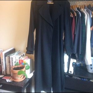 Chelsea 28 long black trench (sz S)