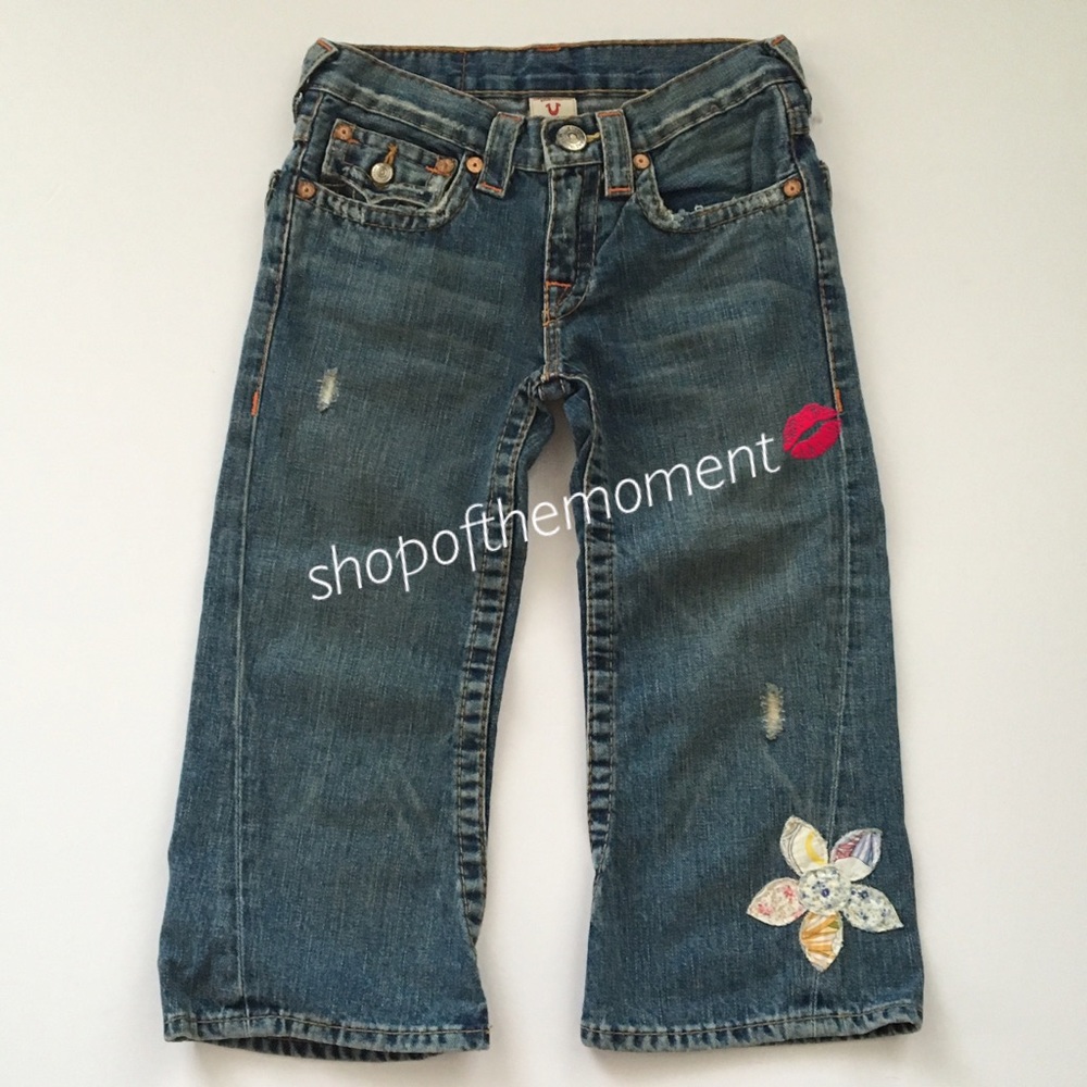 🦄🆕 True Religion Kids ʊ Joey Flower Crop Jean
