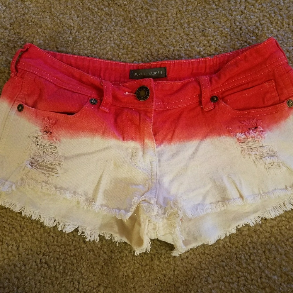 Dip dyed jean shorts