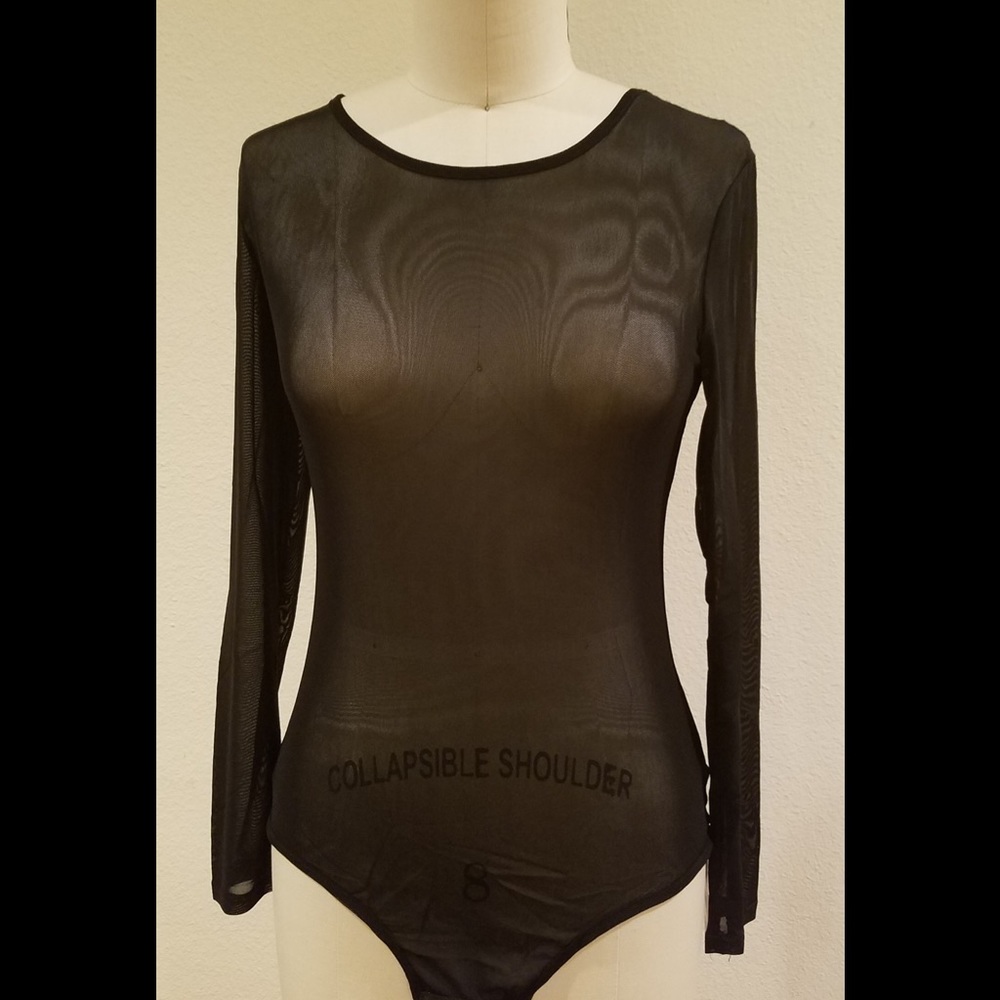 NWT Black Mesh Bodysuit (M)