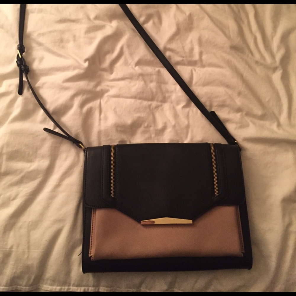 black and tan cross body purse