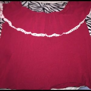 Red ruffle Arizona Jeans shirt