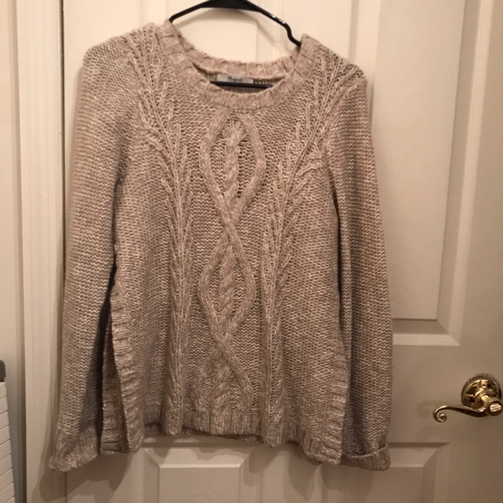 Madewell cable knit sweater with side slits