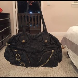 Black leather juicy contour bag