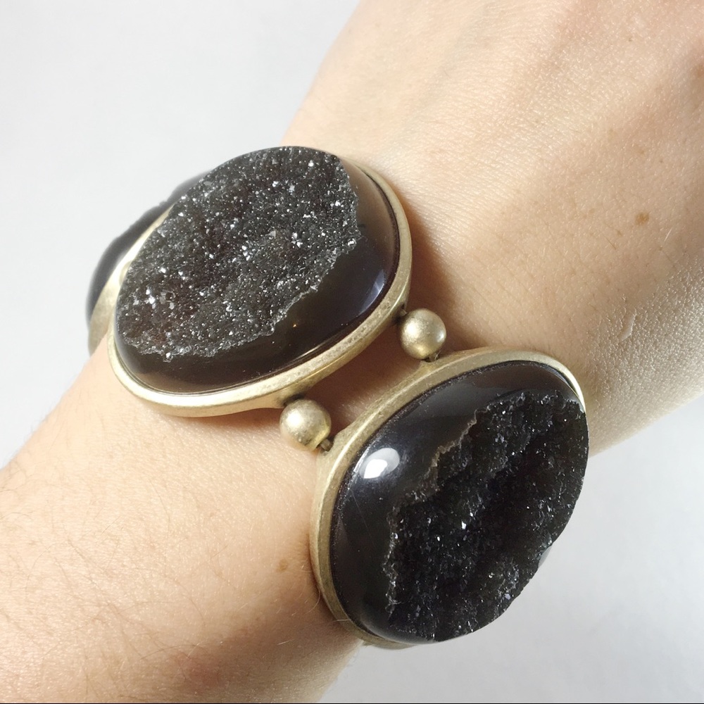 NWOT brown geode stretch bracelet