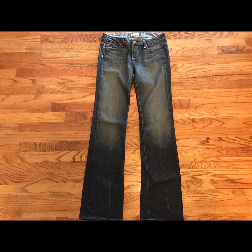 Paige jeans with leather pocket detail size 29