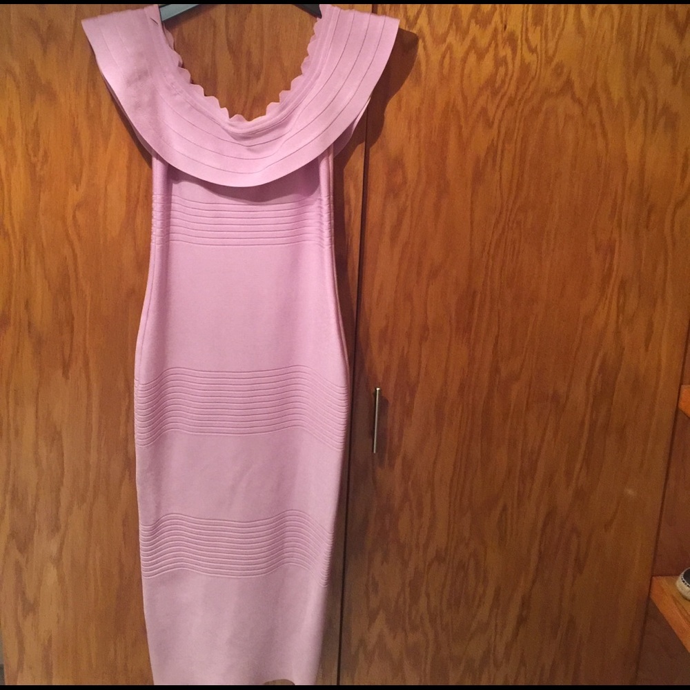 House of CB "Amadea" Lilac fluted off shoulder