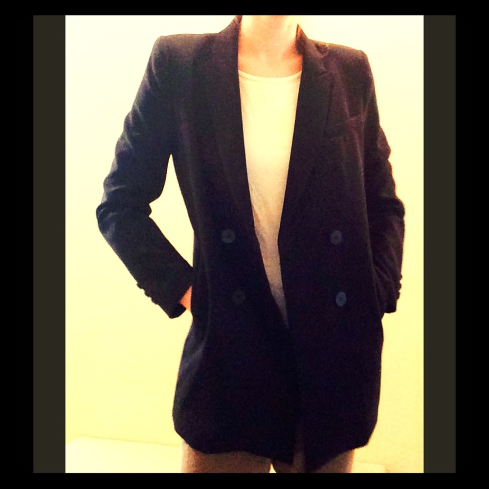 LIKE NEW! Long Overcoat Work Blazer Black H&M