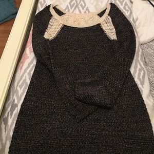 Long crotchet back sweater