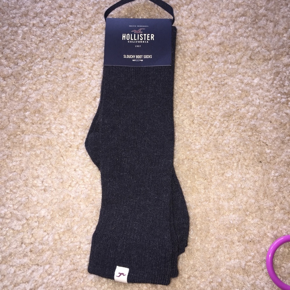 Hollister Navy Boot High Socks Warm Thick One Size