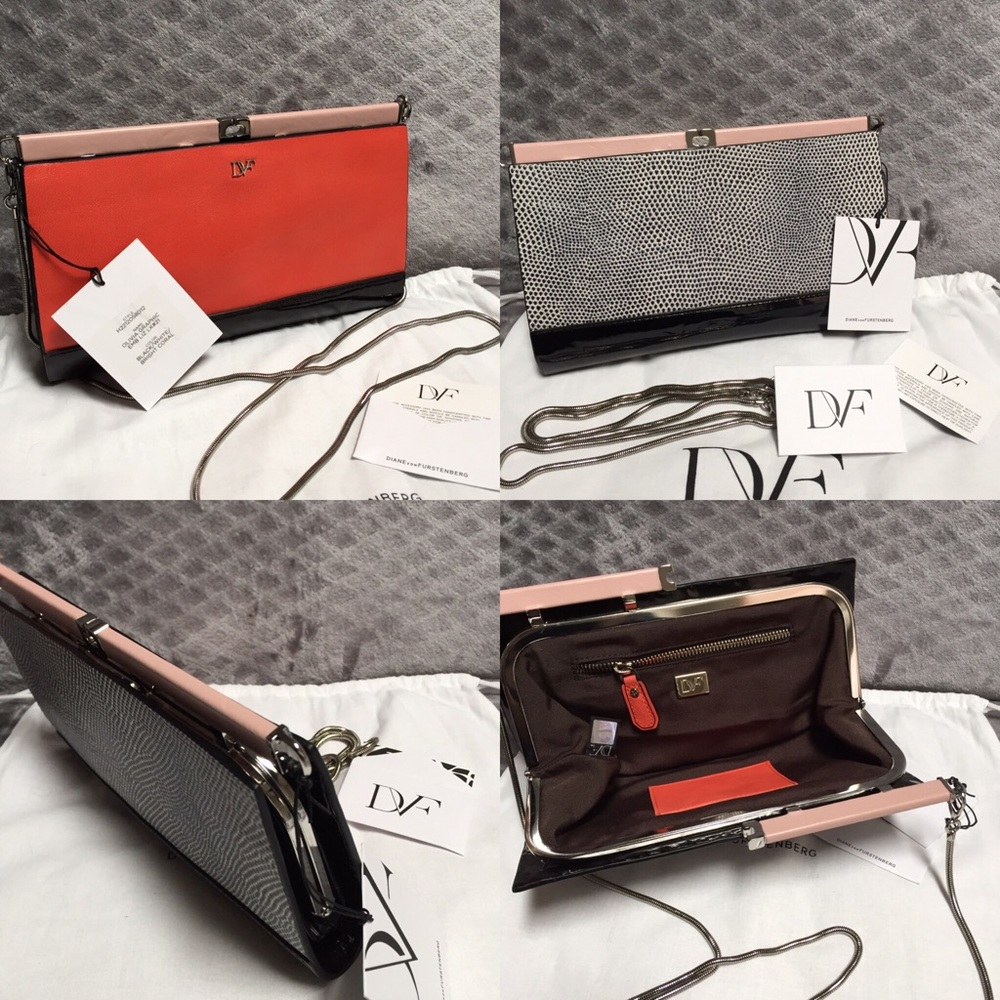 Diane von Furstenberg Olivia Graphic Lizard Clutch