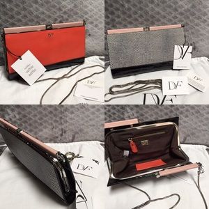 Diane von Furstenberg Olivia Graphic Lizard Clutch