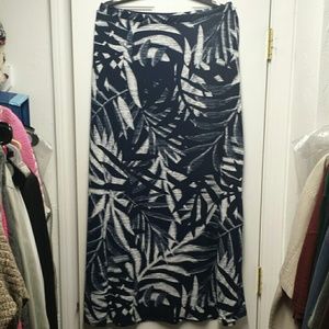 Blue and white maxi skirt