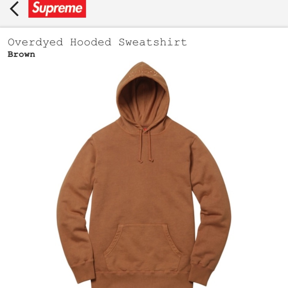 Supreme Overdyed Hooded Sweatshirt - Brown SOLDOUT