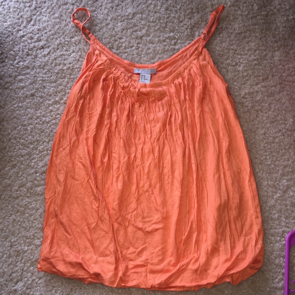 H&M Orange Adjustable SpaghettiStrap Loose Tank XS