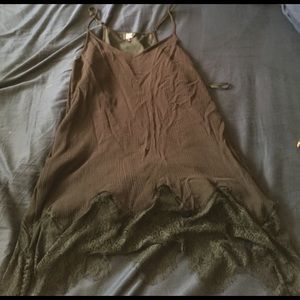 Black sun dress with lace at bottom