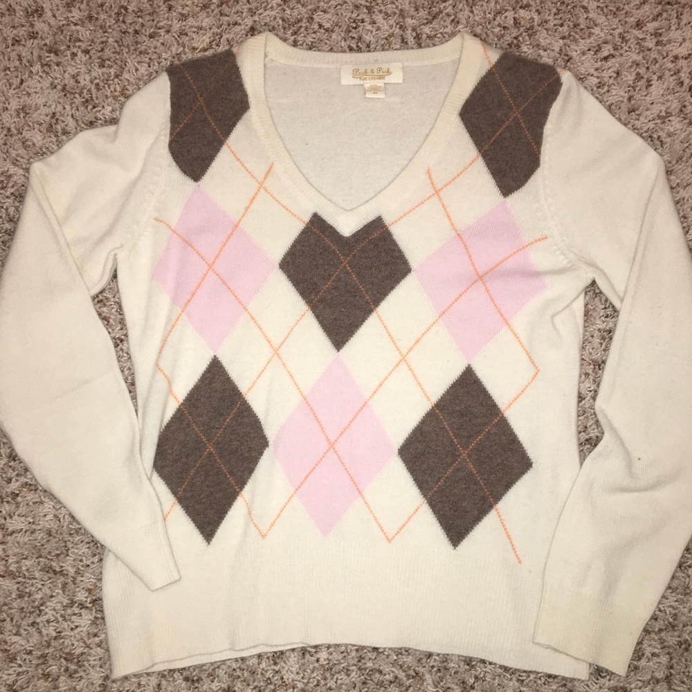 Cashmere argyle sweater