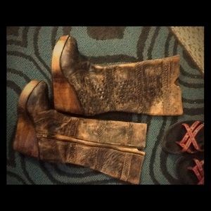 Bed Stu !!!! Real Leather wooden heel boots