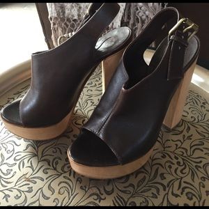 Chloe 5 inch heels brown leather