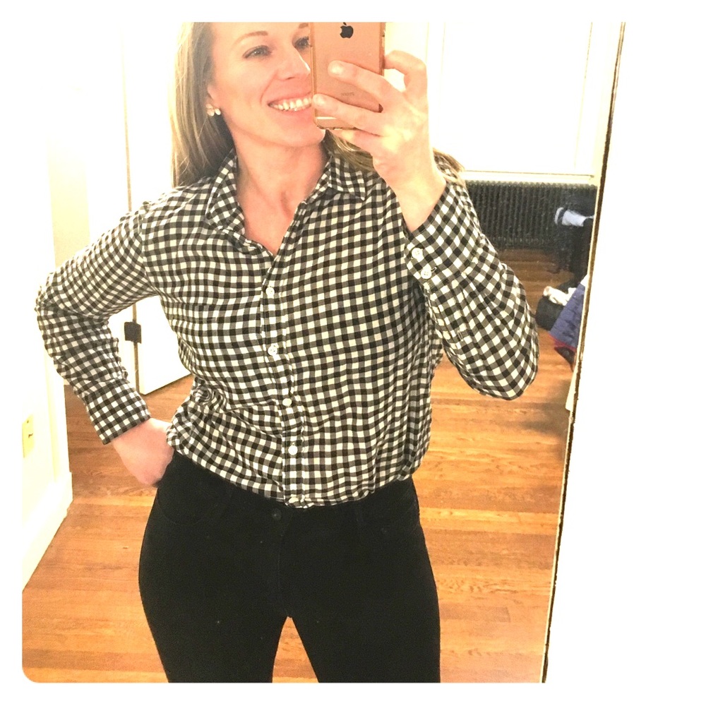 J Crew Woman's Boy shirt in mini gingham