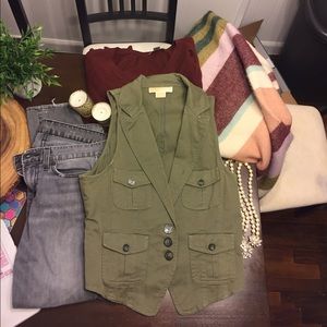 Michael Kors green utility vest