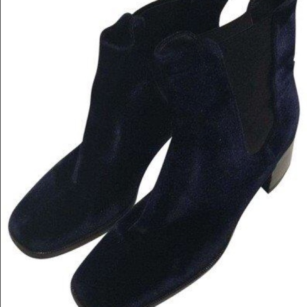 Escada Blue Velvet Booties
