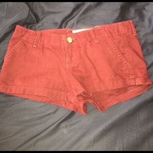 Hollister maroon shorts size 3
