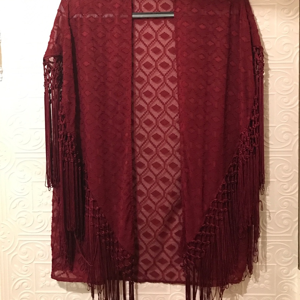Burgundy Kimono from PacSun